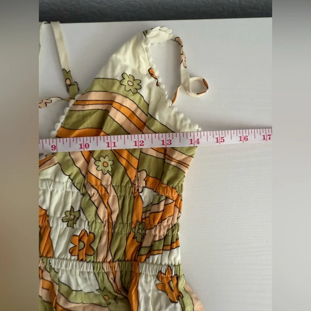 Wild Fable Women’s Pastel Yellow Leaf Floral Tiered Dress Size XS - Picture 4 of 8